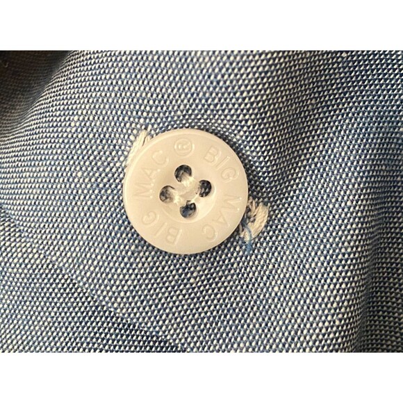 Vtg BIG MAC Shirt Mens L Blue Chambray Embroidered Native Petroglyphs USA Made - Picture 9 of 9